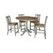 International Concepts Round 36 in Rd Extend Dining Table, 4 San Remo Counter Ht Stools, Hickory/Stone, 36 W, 48 L, Wood K41-36RXT-6B-S102-4 - alternate 1